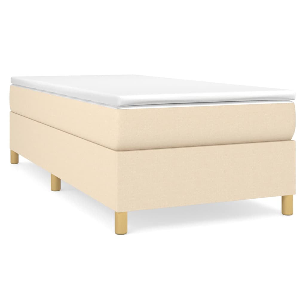 Boxspringbettgestell Creme 90x190 cm Stoff