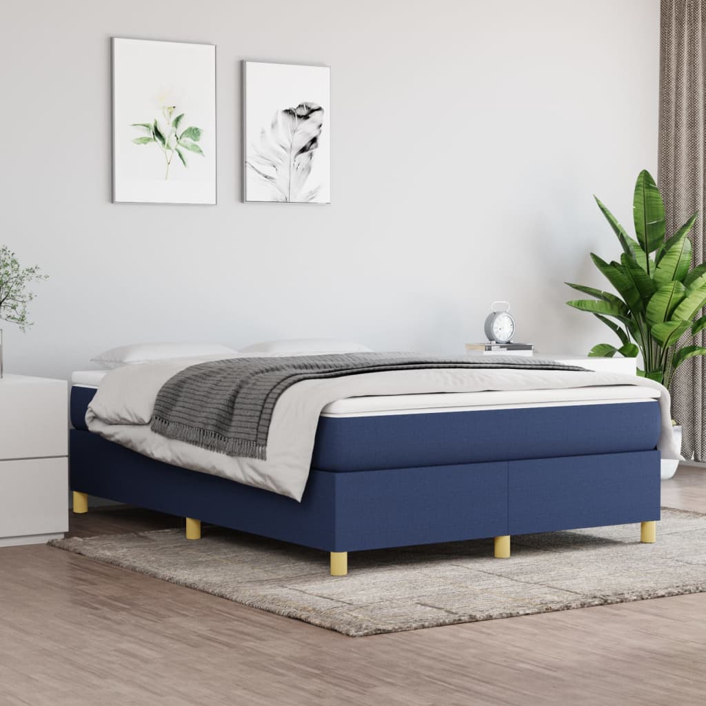 Boxspringbettgestell Blau 140x200 cm Stoff
