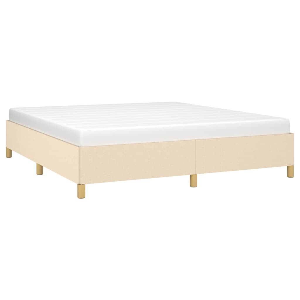Boxspringbettgestell Creme 160x200 cm Stoff