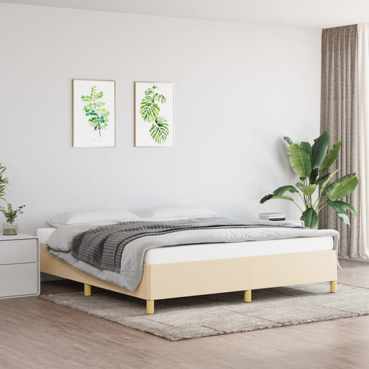 Boxspringbettgestell Creme 160x200 cm Stoff