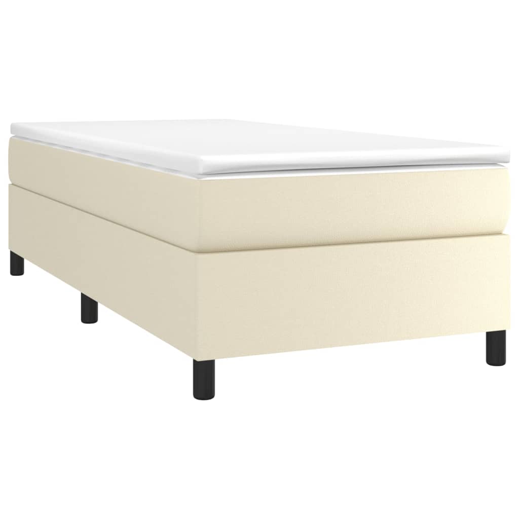 Boxspringbettgestell Creme 90x190 cm Kunstleder