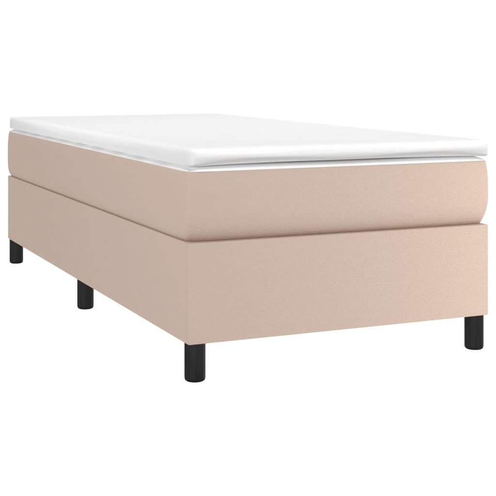 Boxspringbettgestell Cappuccino-Braun 90x190 cm Kunstleder