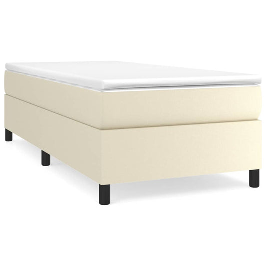 Boxspringbettgestell Creme 90x200 cm Kunstleder