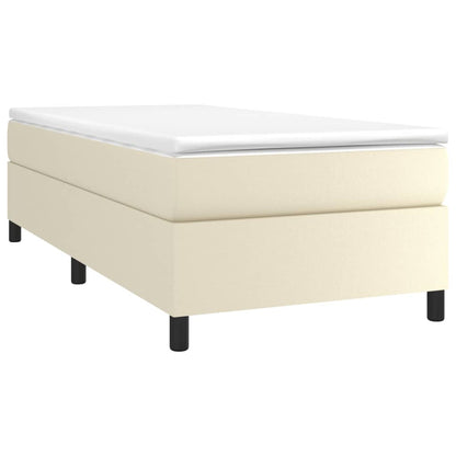 Boxspringbettgestell Creme 90x200 cm Kunstleder