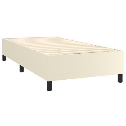 Boxspringbettgestell Creme 90x200 cm Kunstleder