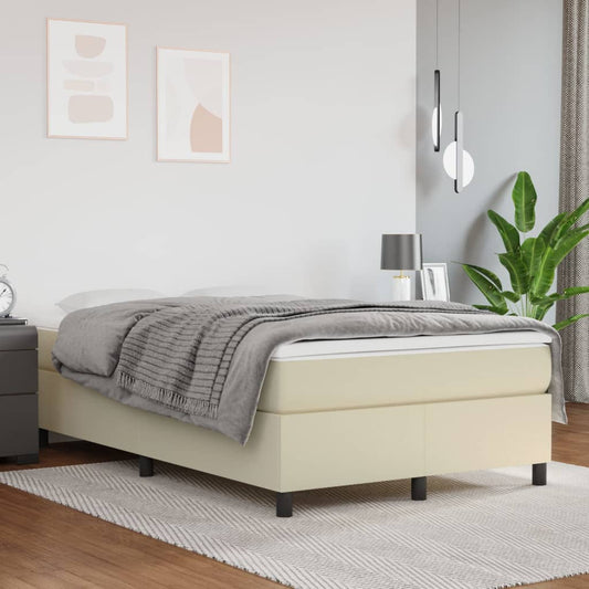 Boxspringbettgestell Creme 120x200 cm Kunstleder