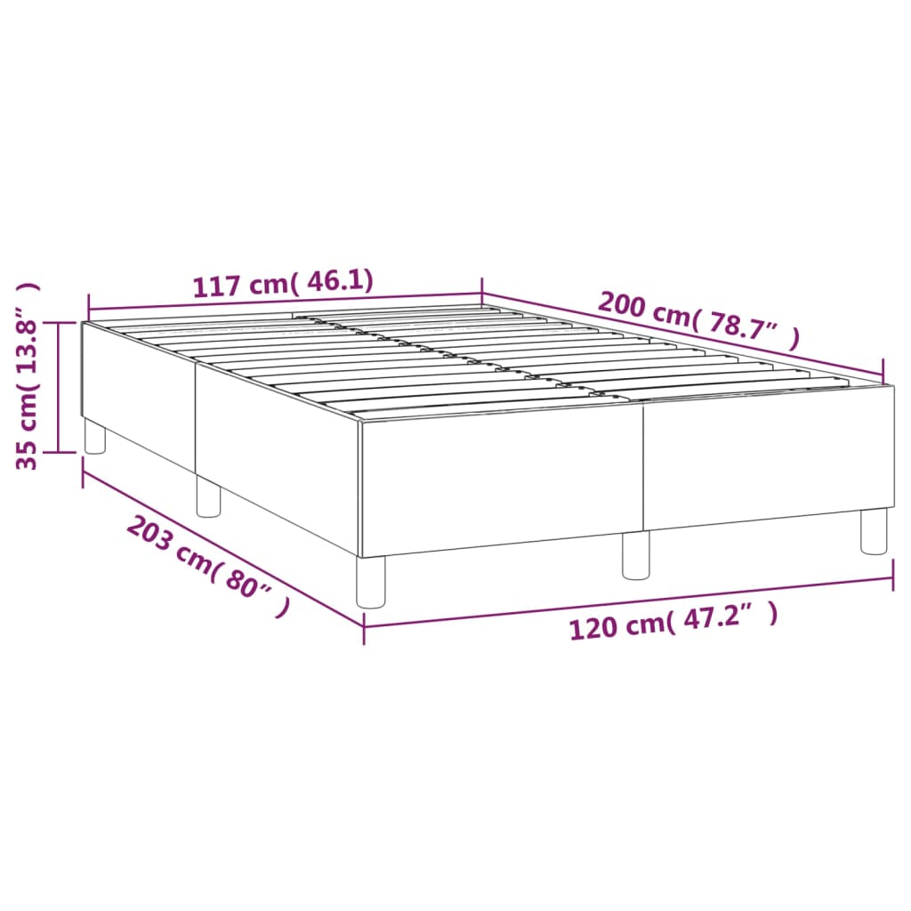 Boxspringbettgestell Grau 120x200 cm Kunstleder