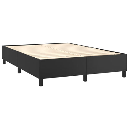 Boxspringbettgestell Schwarz 140x190 cm Kunstleder