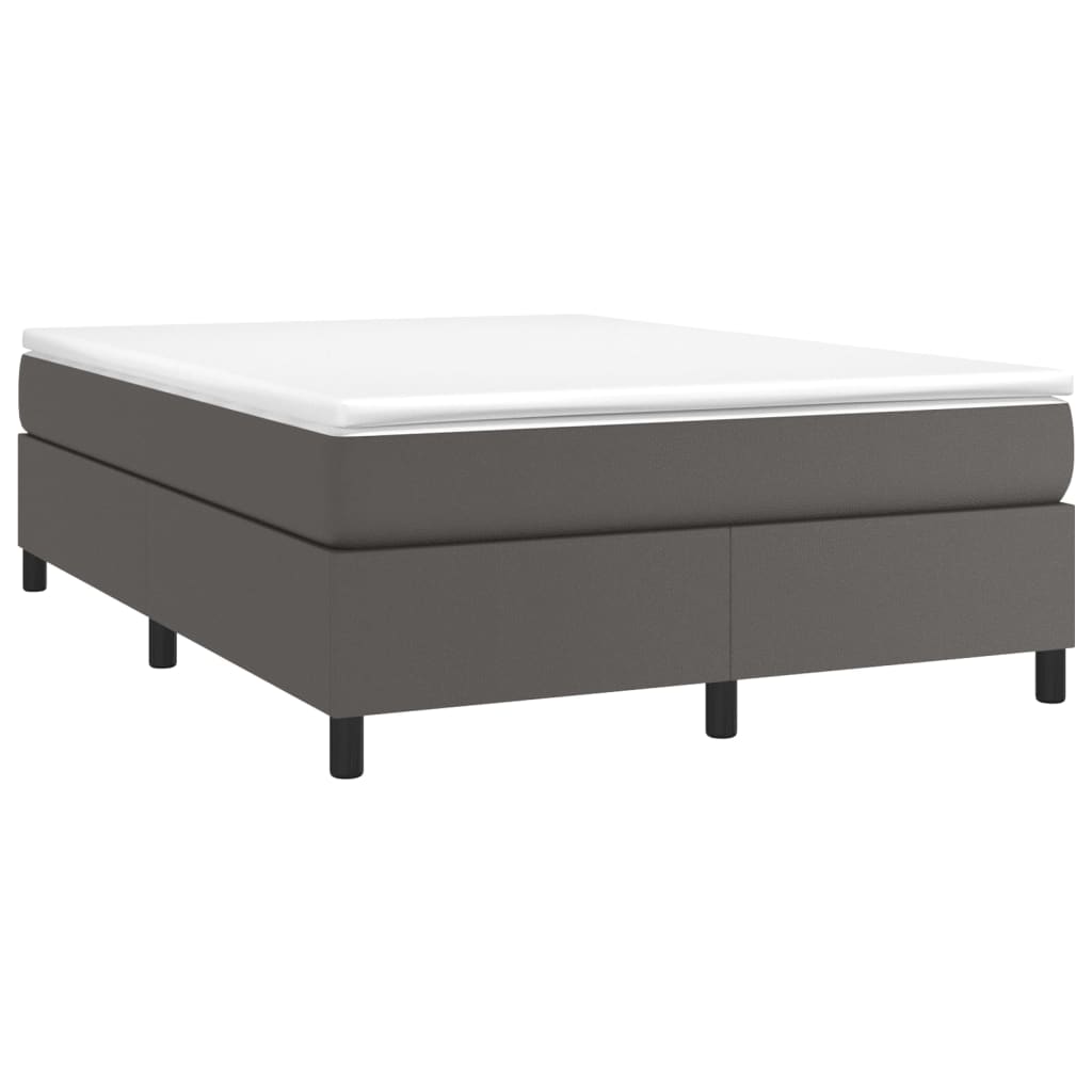 Boxspringbettgestell Grau 140x190 cm Kunstleder