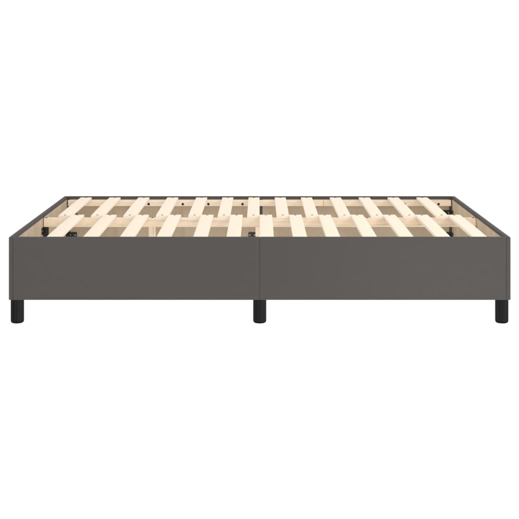Boxspringbettgestell Grau 140x190 cm Kunstleder