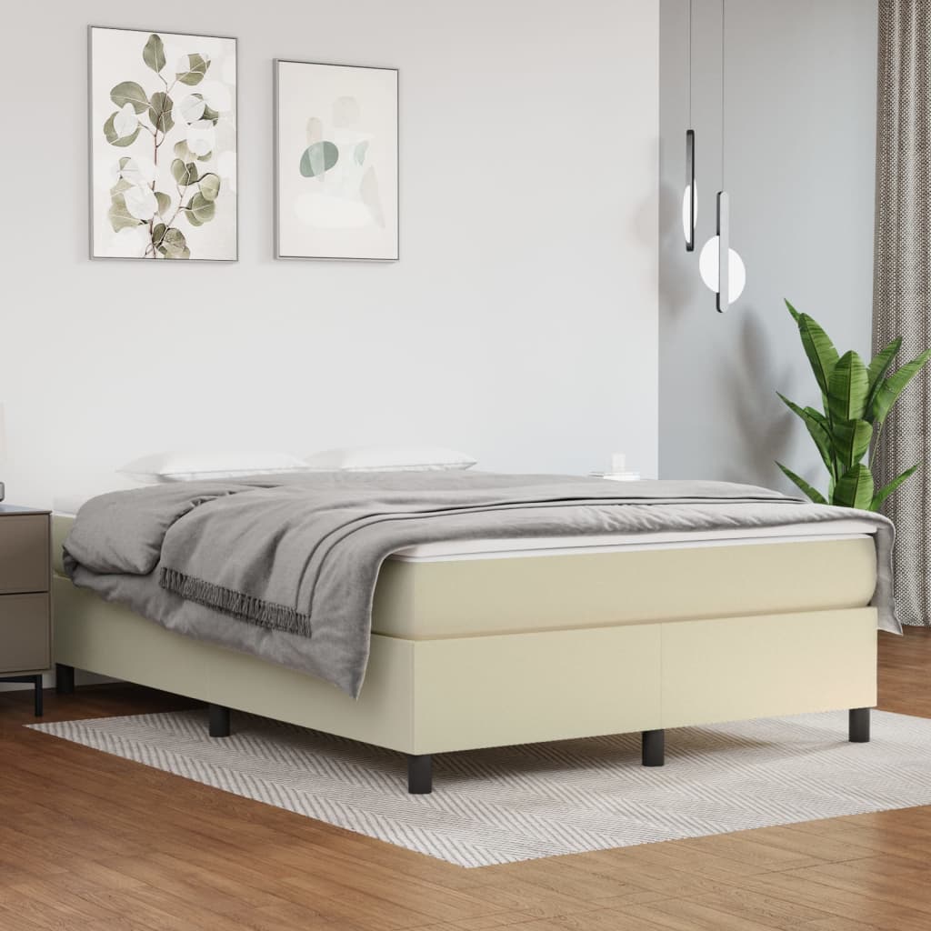 Boxspringbettgestell Creme 140x200 cm Kunstleder