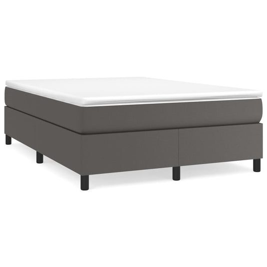 Boxspringbettgestell Grau 140x200 cm Kunstleder