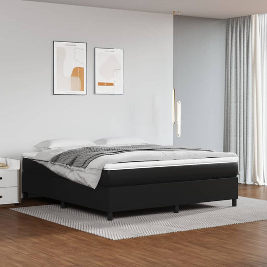 Boxspringbettgestell Schwarz 180x200 cm Kunstleder