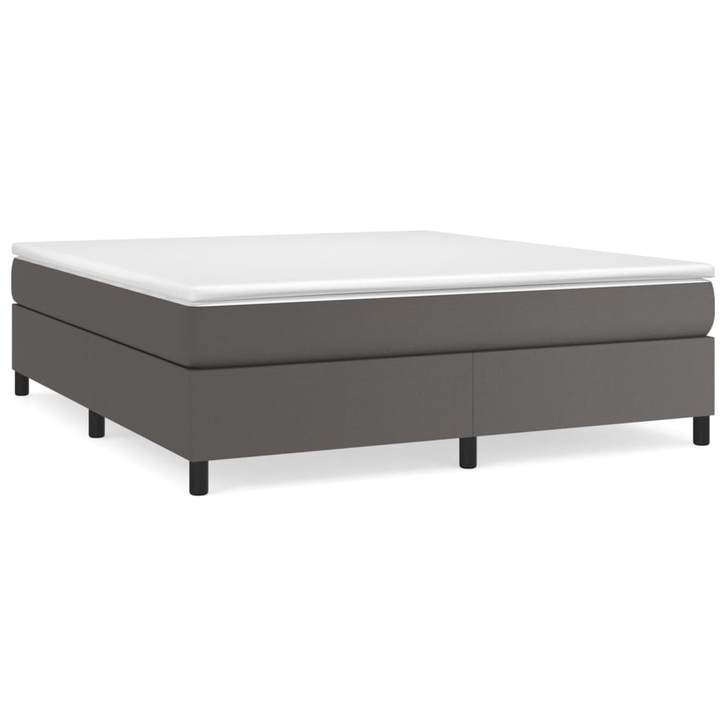Boxspringbettgestell Grau 180x200 cm Kunstleder
