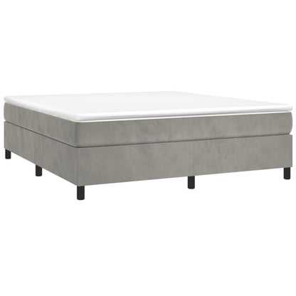 Boxspringbettgestell Hellgrau 160x200 cm Samt