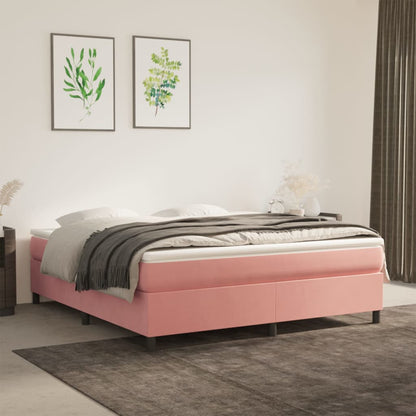 Boxspringbettgestell Rosa 160x200 cm Samt