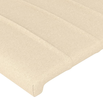 Bettgestell ohne Matratze Creme 90x200 cm Stoff