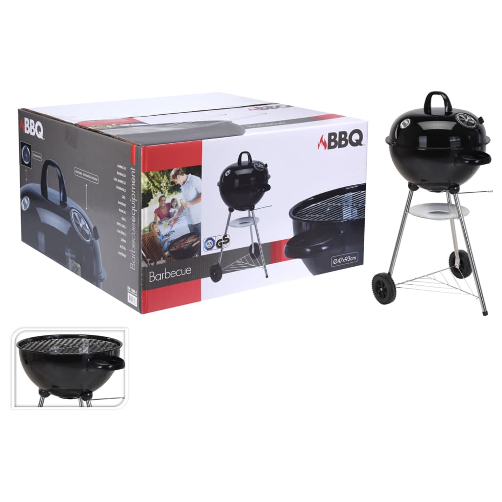 ProGarden BBQ Grill Kugelform Schwarz