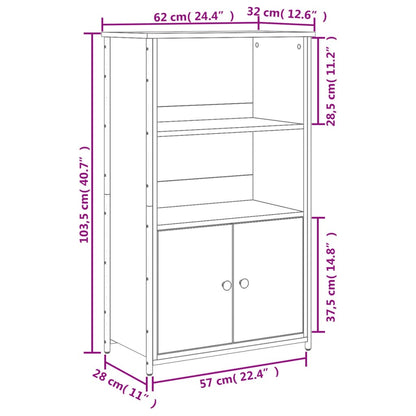 Highboard Schwarz 62x32x103,5 cm Holzwerkstoff