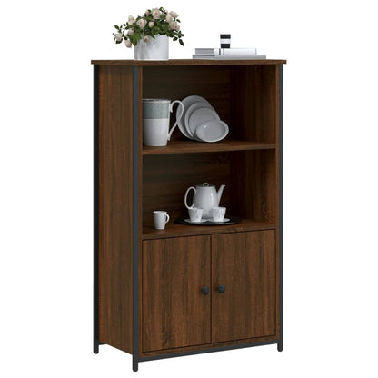 Highboard Braun Eichen-Optik 62x32x103,5 cm Holzwerkstoff