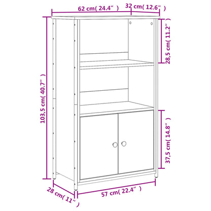 Highboard Braun Eichen-Optik 62x32x103,5 cm Holzwerkstoff