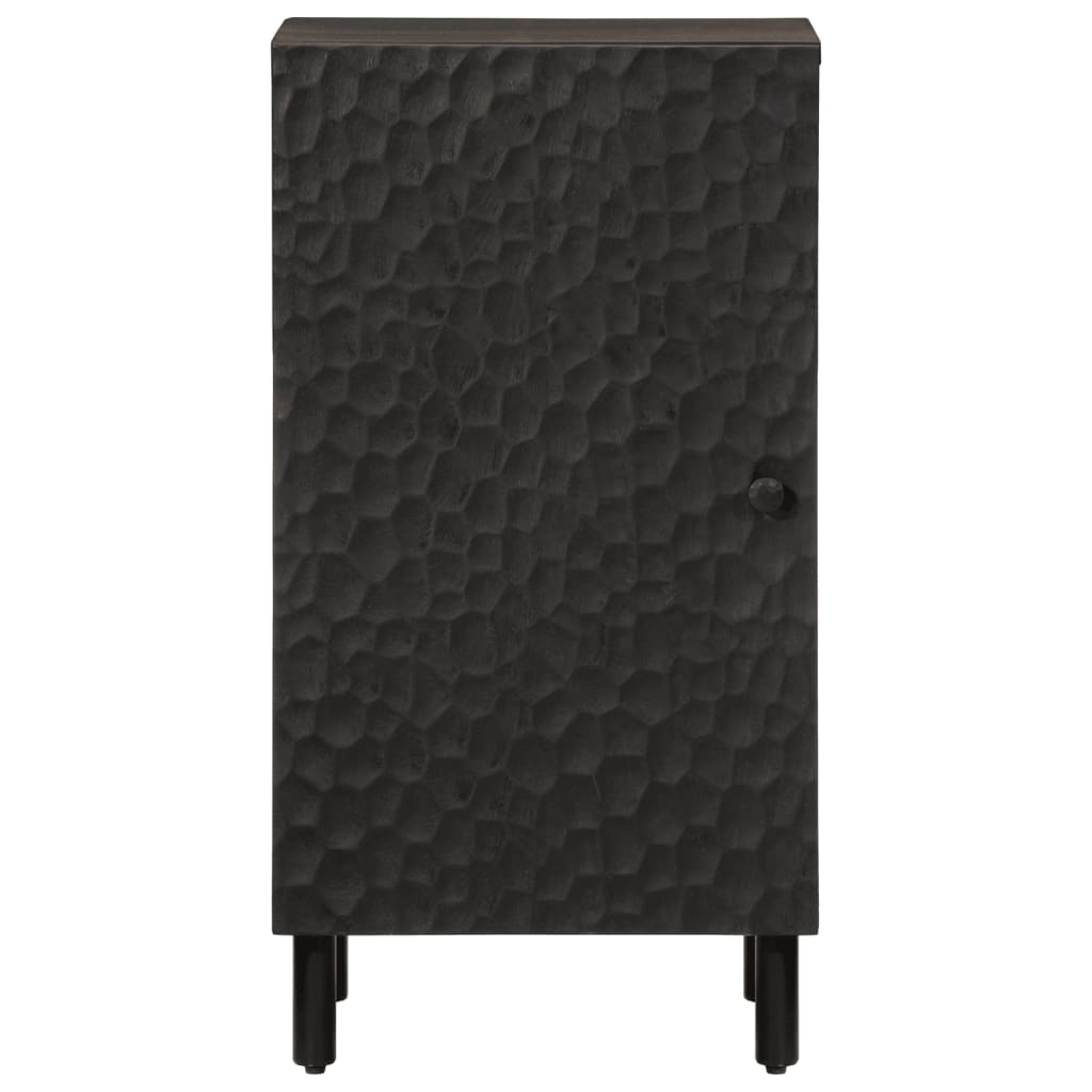 Beistellschrank Schwarz 40x33x75 cm Massivholz Mango