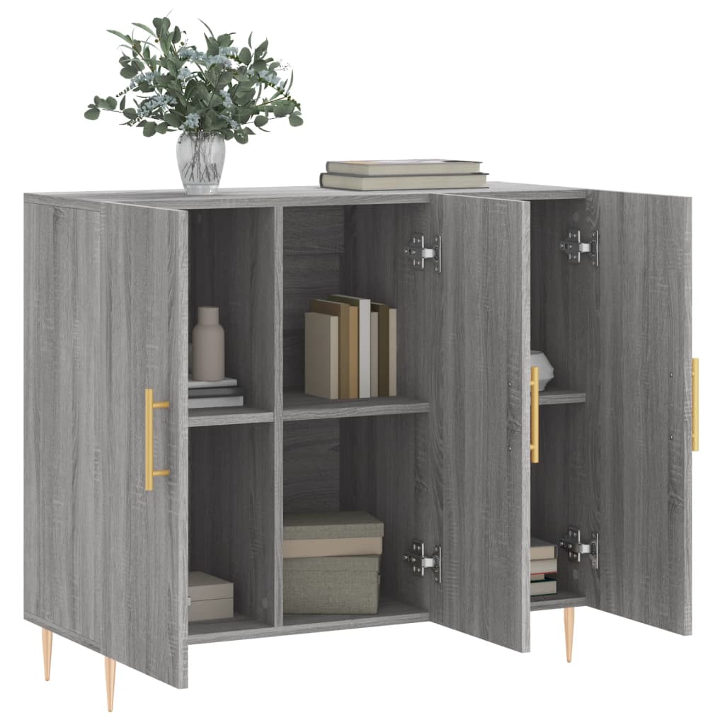 Sideboard Grau Sonoma 90x34x80 cm Holzwerkstoff