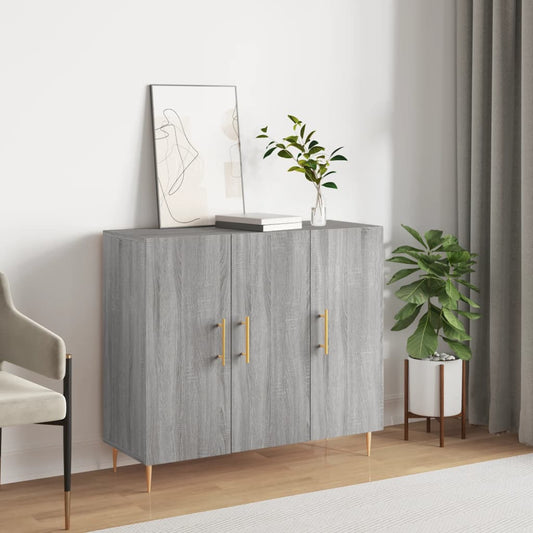 Sideboard Grau Sonoma 90x34x80 cm Holzwerkstoff