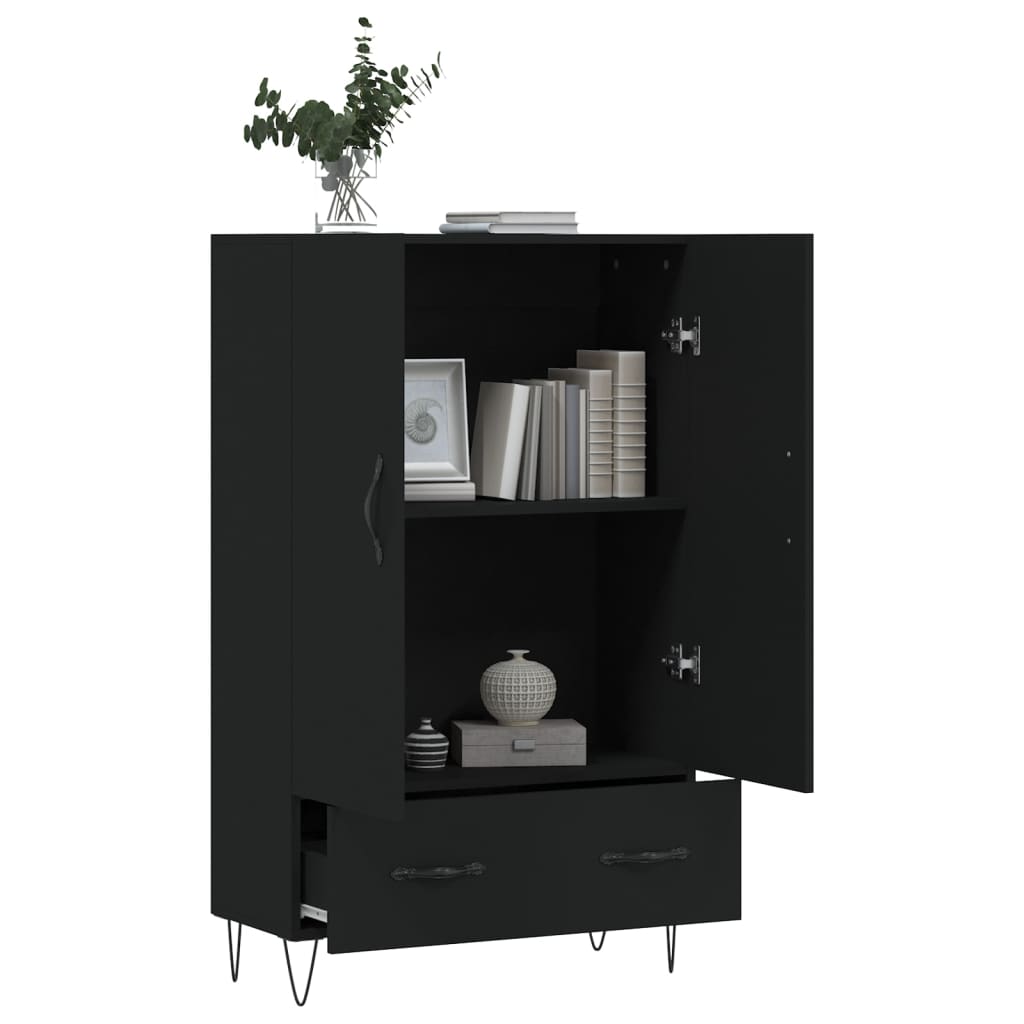 Highboard Schwarz 69,5x31x115 cm Holzwerkstoff