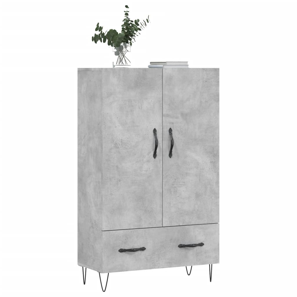 Highboard Betongrau 69,5x31x115 cm Holzwerkstoff