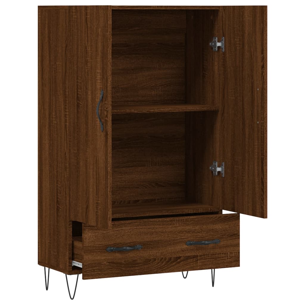 Highboard Braun Eichen-Optik 69,5x31x115 cm Holzwerkstoff