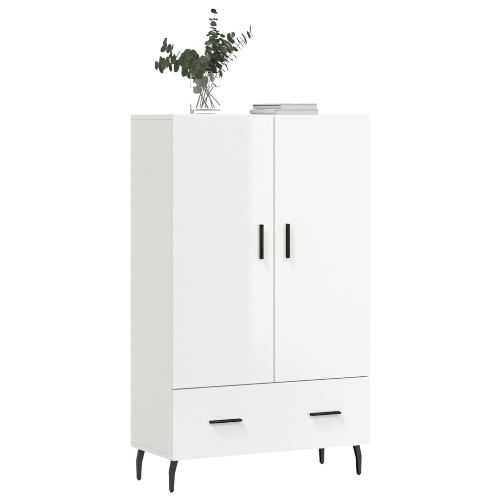 Highboard Hochglanz-Weiß 69,5x31x115 cm