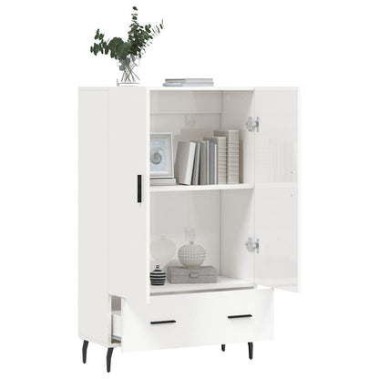 Highboard Hochglanz-Weiß 69,5x31x115 cm