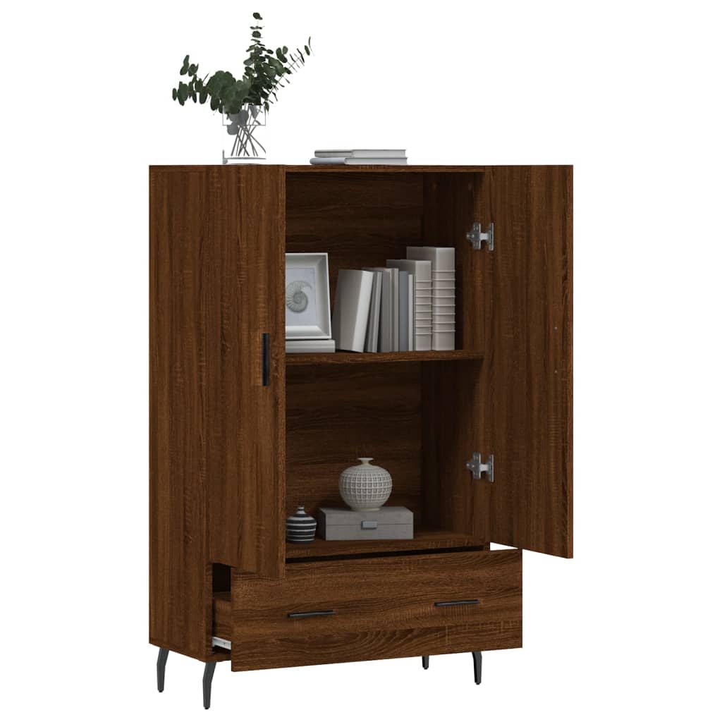 Highboard Braun Eichen-Optik 69,5x31x115 cm