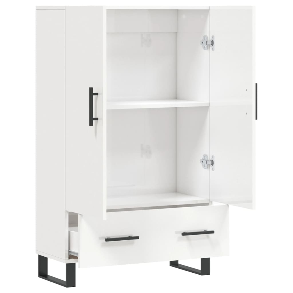 Highboard Hochglanz-Weiß 69,5x31x115 cm