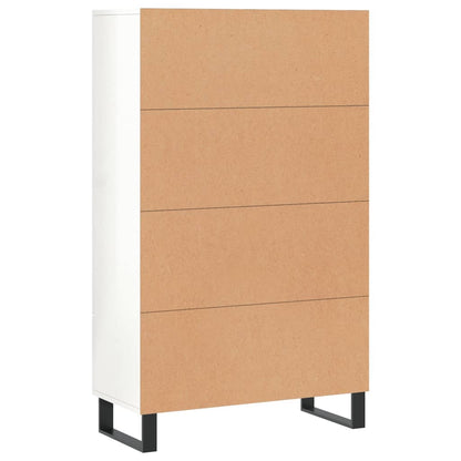 Highboard Hochglanz-Weiß 69,5x31x115 cm