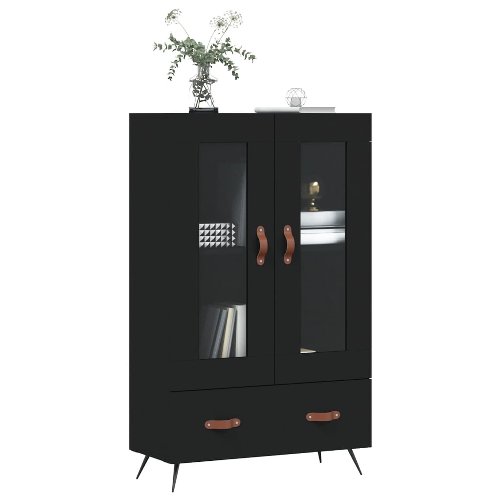 Highboard Schwarz 69,5x31x115 cm Holzwerkstoff