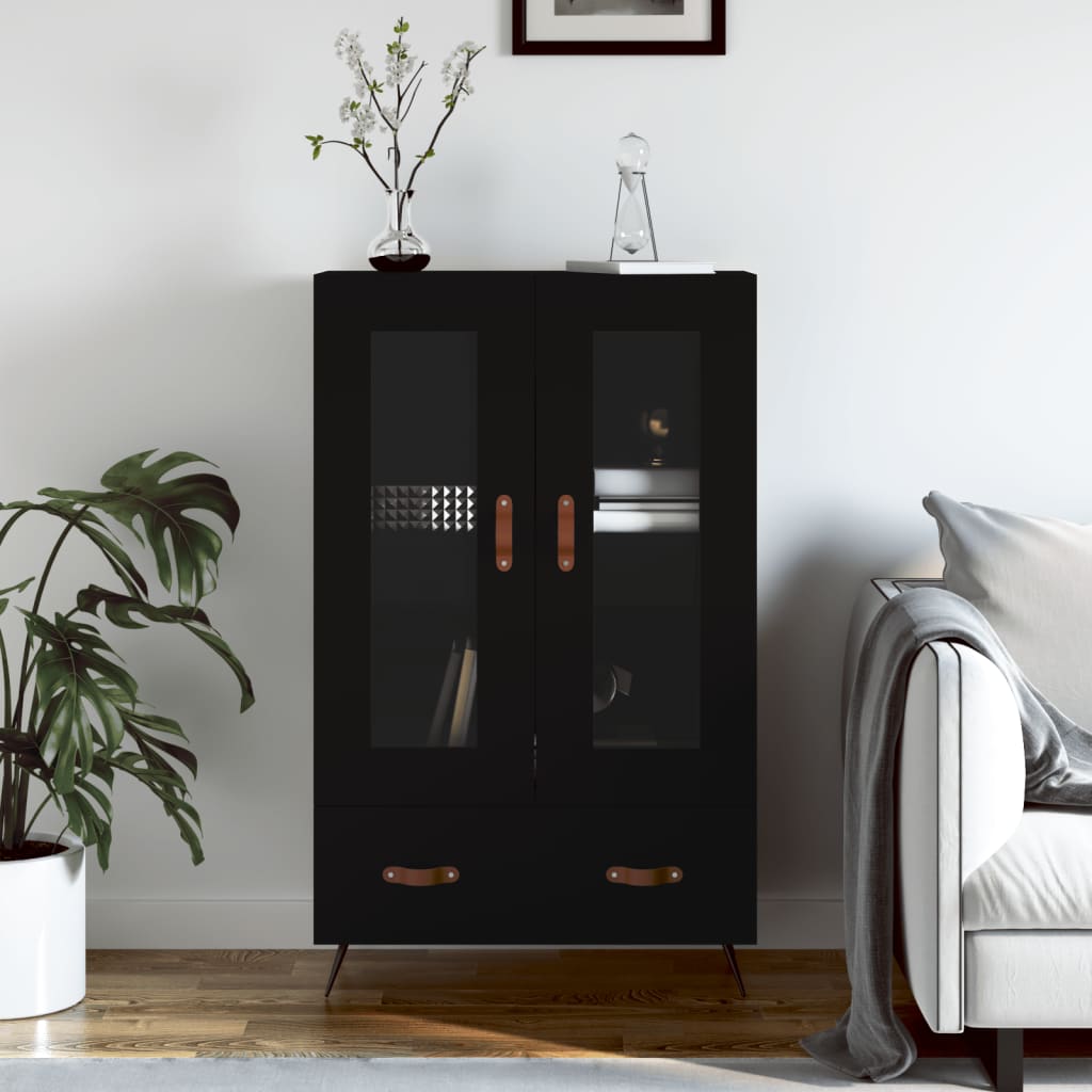 Highboard Schwarz 69,5x31x115 cm Holzwerkstoff