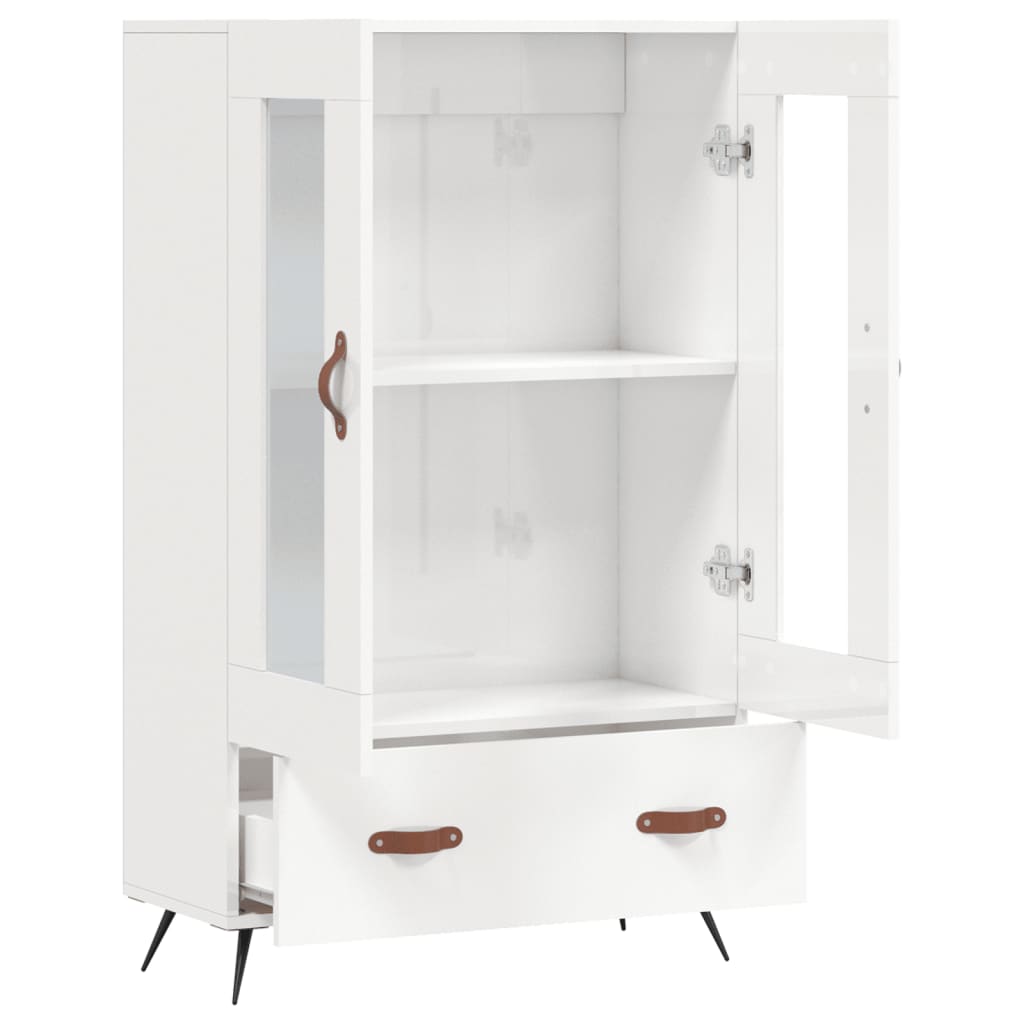 Highboard Hochglanz-Weiß 69,5x31x115 cm