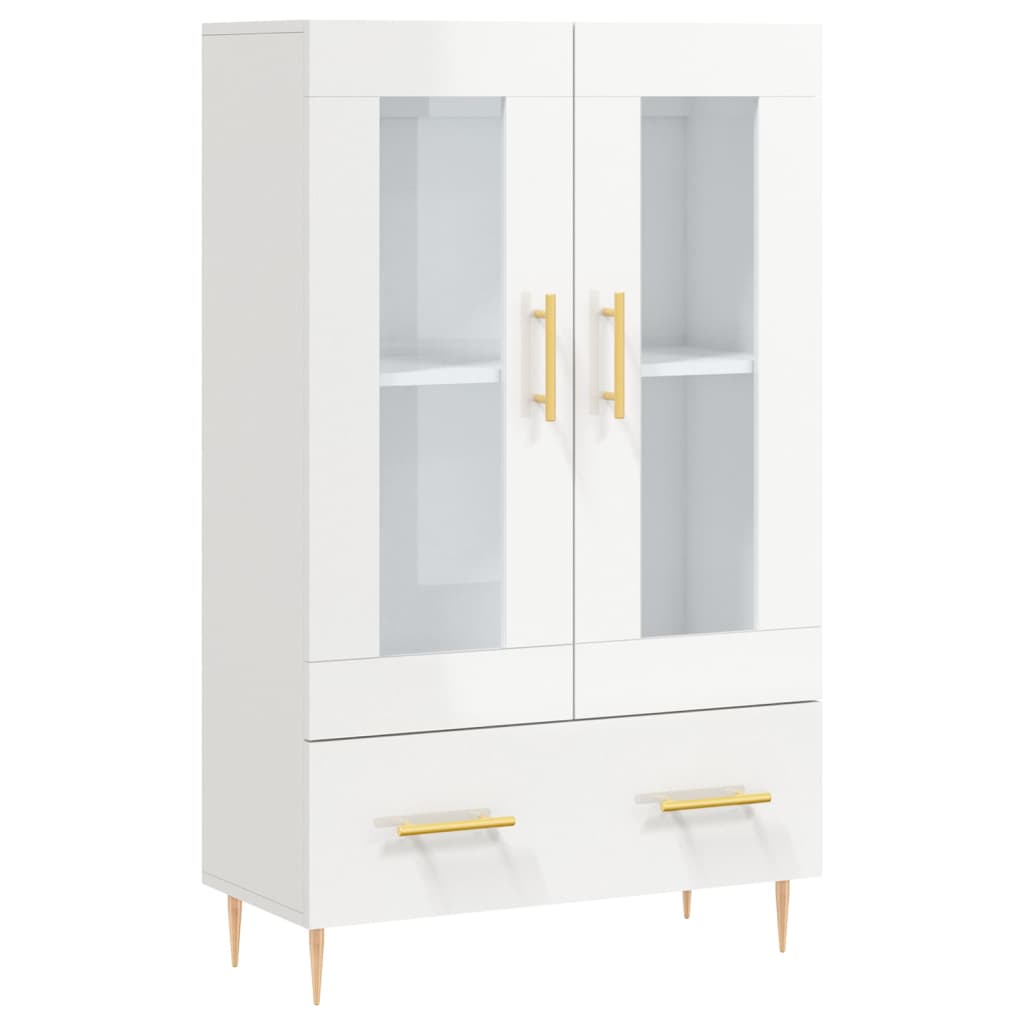 Highboard Hochglanz-Weiß 69,5x31x115 cm