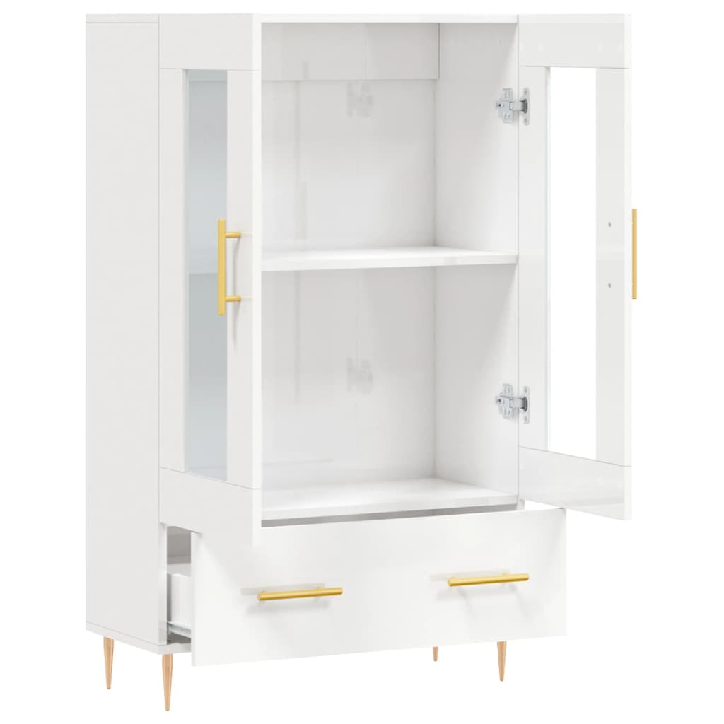 Highboard Hochglanz-Weiß 69,5x31x115 cm