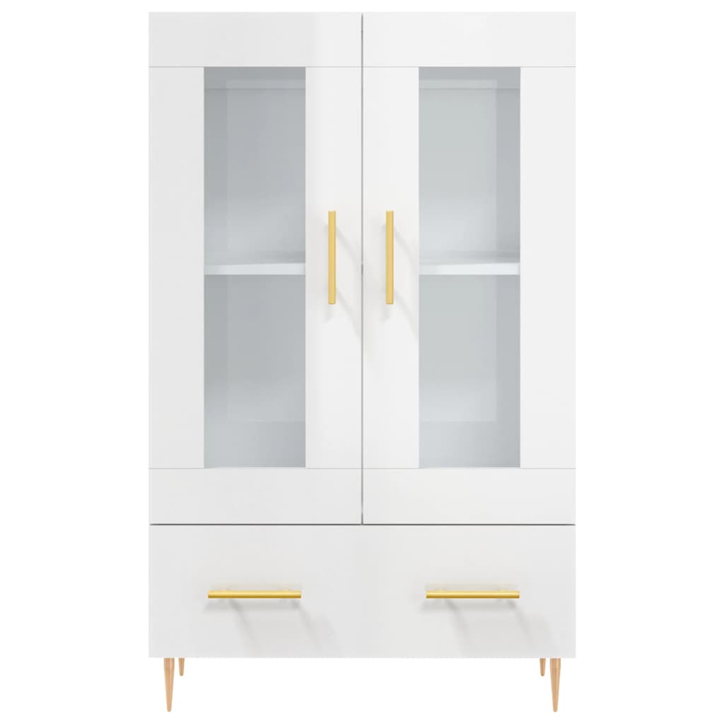 Highboard Hochglanz-Weiß 69,5x31x115 cm