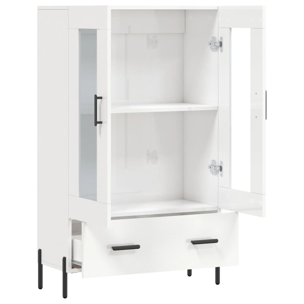 Highboard Hochglanz-Weiß 69,5x31x115 cm