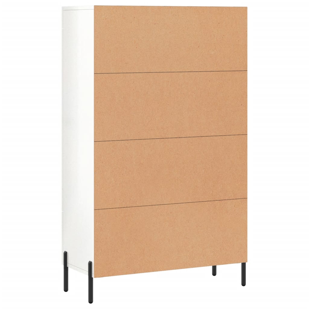 Highboard Hochglanz-Weiß 69,5x31x115 cm