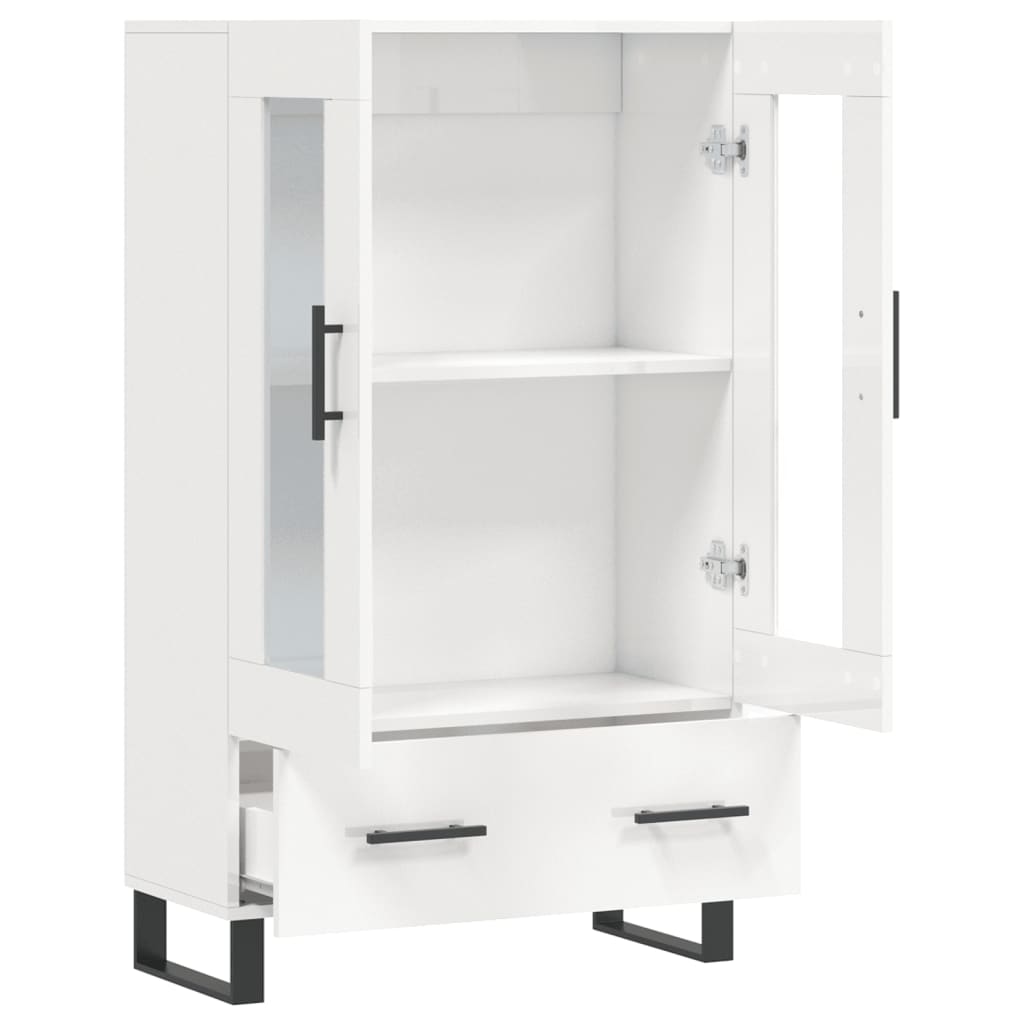 Highboard Hochglanz-Weiß 69,5x31x115 cm