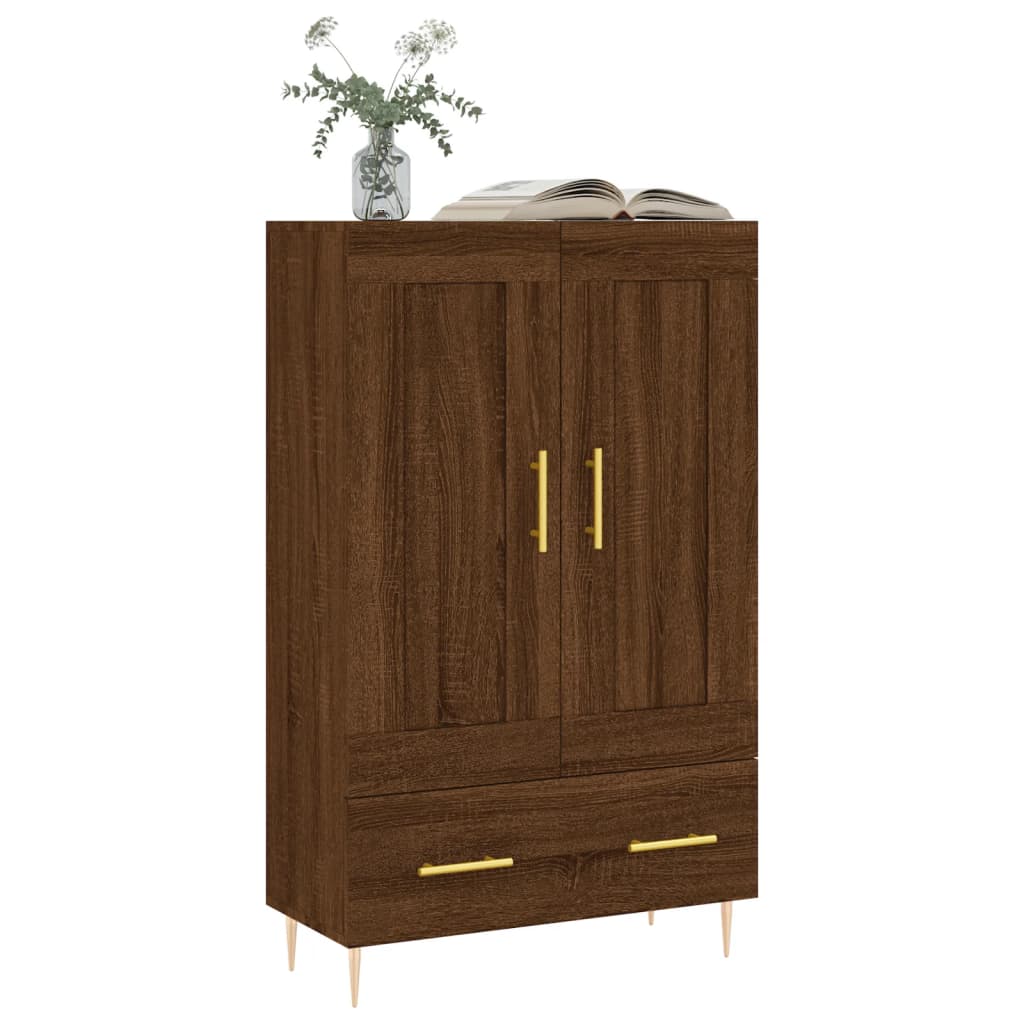 Highboard Braun Eichen-Optik 69,5x31x115 cm Holzwerkstoff