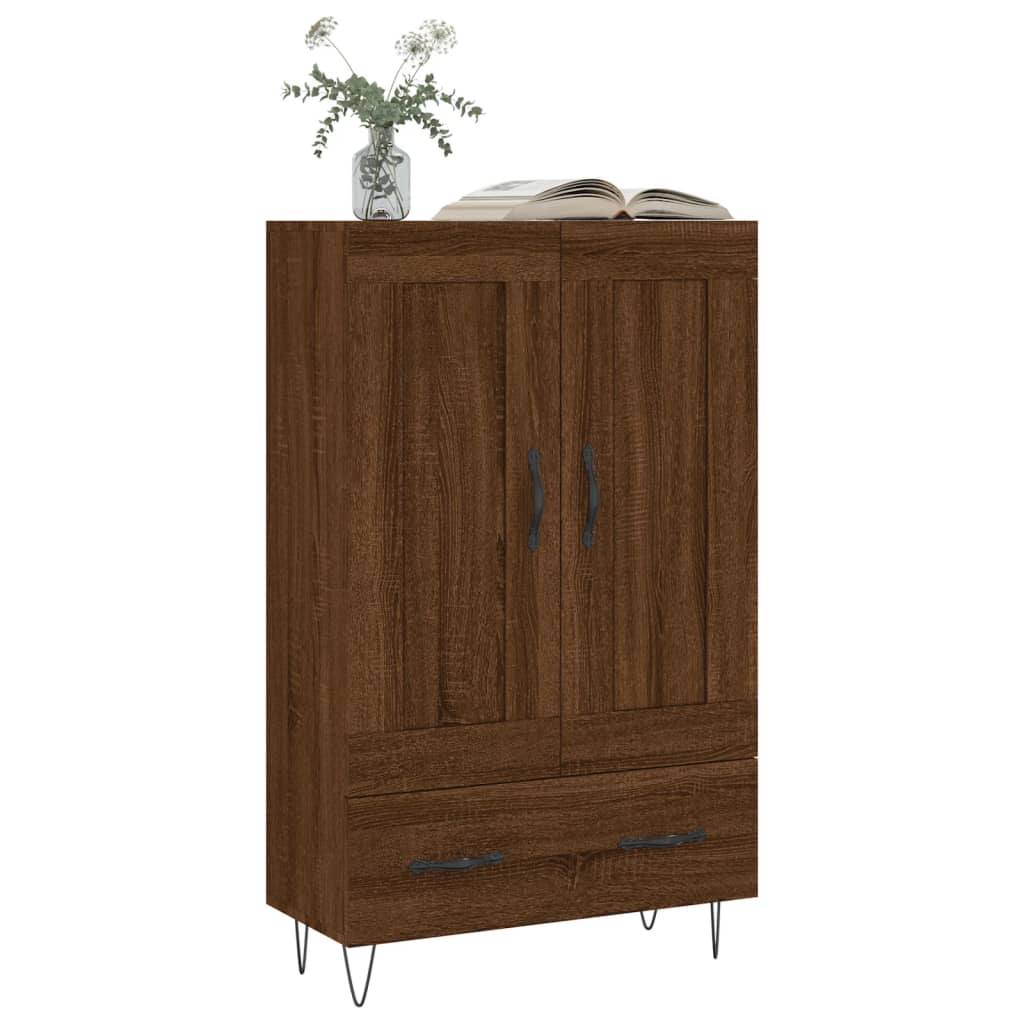 Highboard Braun Eichen-Optik 69,5x31x115 cm Holzwerkstoff