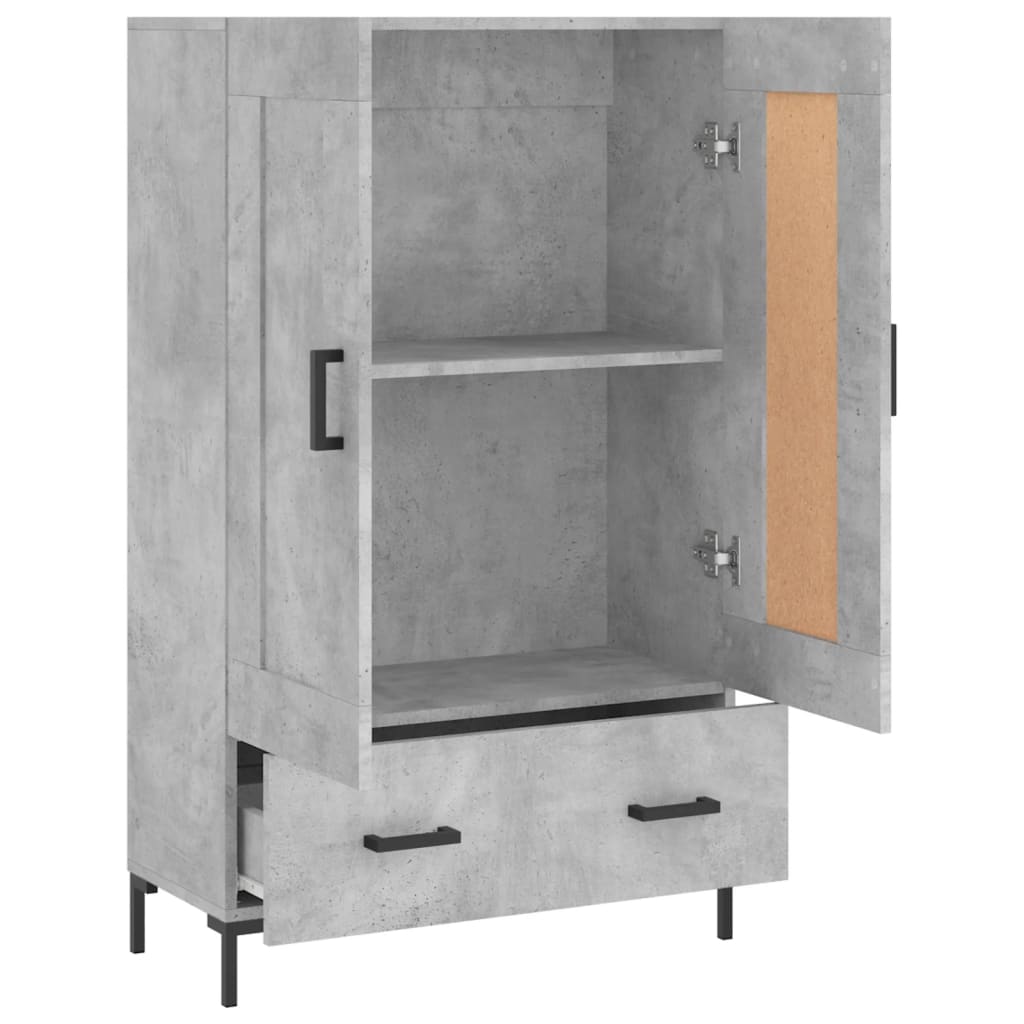 Highboard Betongrau 69,5x31x115 cm Holzwerkstoff