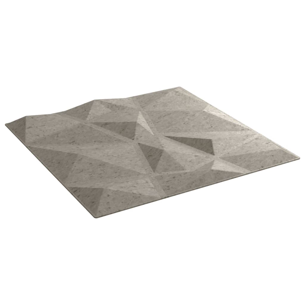 Wandpaneele 24 Stk. Betongrau 50x50 cm XPS 6 m² Diamant