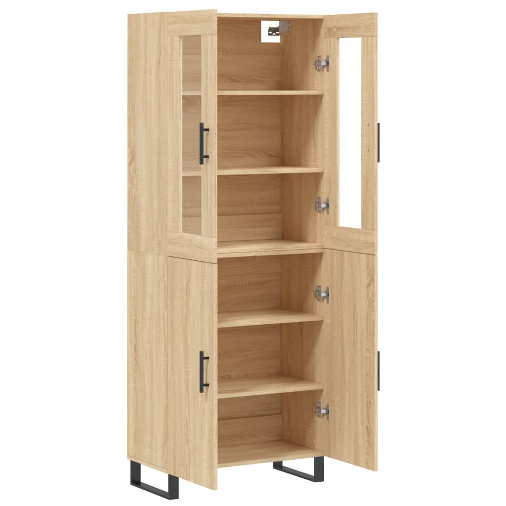 Highboard Sonoma-Eiche 69,5x34x180 cm Holzwerkstoff